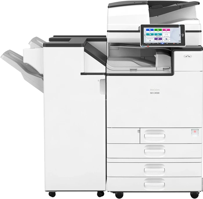 Ricoh IM C4500 color multifunction copier with finisher